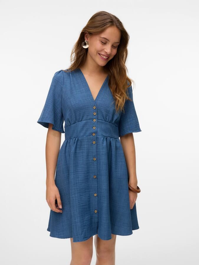 Vero Moda Mini-jurk VMMELANEY 2 4 SHORT DRESS WVN NOOS - Foto 4