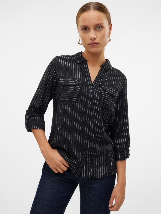 Vero Moda Regular fit overhemdblouse van viscosemix model 'BUMPY' - Foto 7
