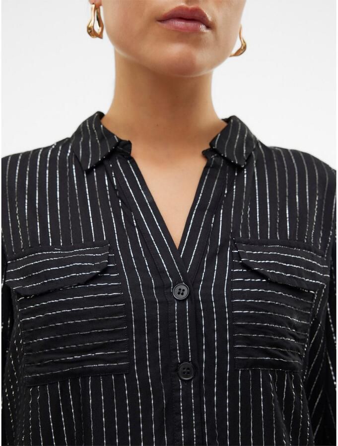 Vero Moda Regular fit overhemdblouse van viscosemix model 'BUMPY' - Foto 3
