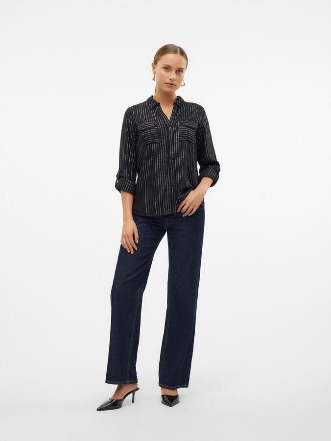 Vero Moda Regular fit overhemdblouse van viscosemix model 'BUMPY' - Foto 6