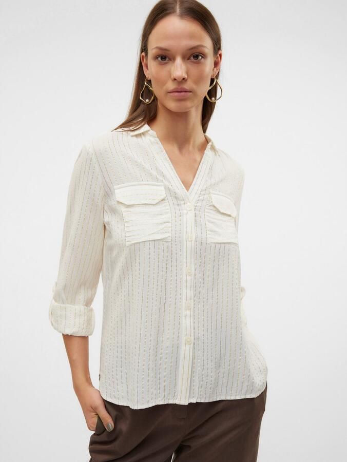 Vero Moda Regular fit overhemdblouse van pure viscose model 'BUMPY' - Foto 2