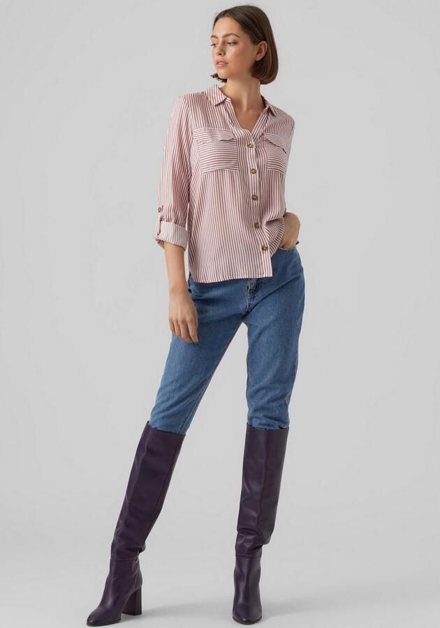 Vero Moda Regular fit overhemdblouse van pure viscose model 'BUMPY' - Foto 3