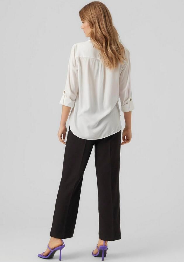 Vero Moda Overhemdblouse met opgestikte paspelzakken op de borst model 'BUMPY' - Foto 6