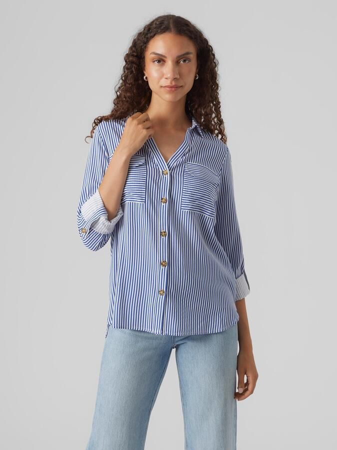Vero Moda Regular fit overhemdblouse van pure viscose model 'BUMPY' - Foto 5