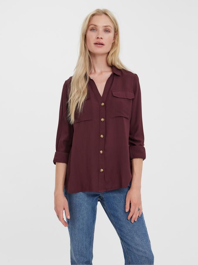 Vero Moda Regular fit overhemdblouse van pure viscose model 'BUMPY' - Foto 5
