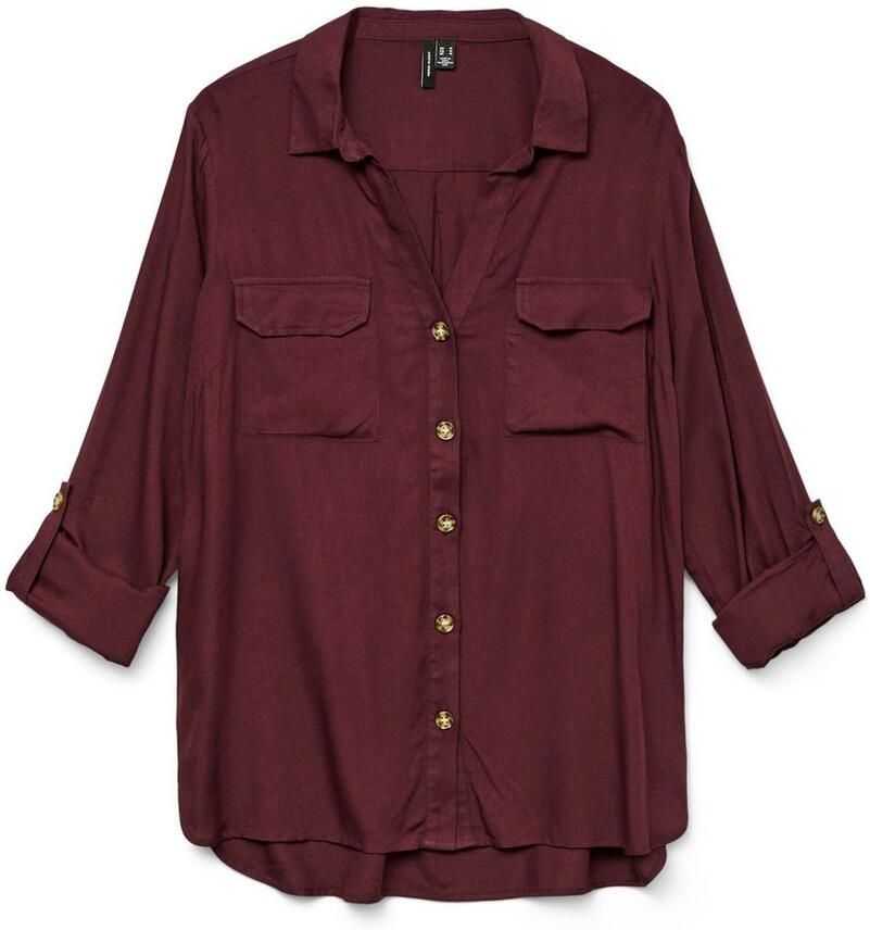 Vero Moda Regular fit overhemdblouse van pure viscose model 'BUMPY'