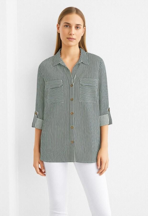 Vero Moda Regular fit overhemdblouse van pure viscose model 'BUMPY' - Foto 5