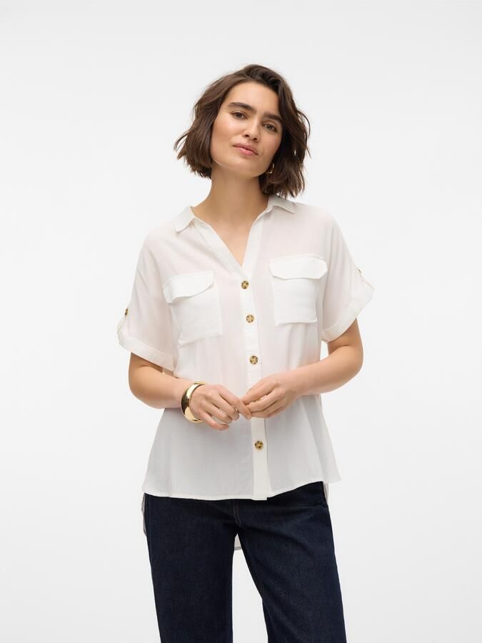 Vero Moda Regular fit overhemdblouse met borstzakken model 'BUMPY' - Foto 9