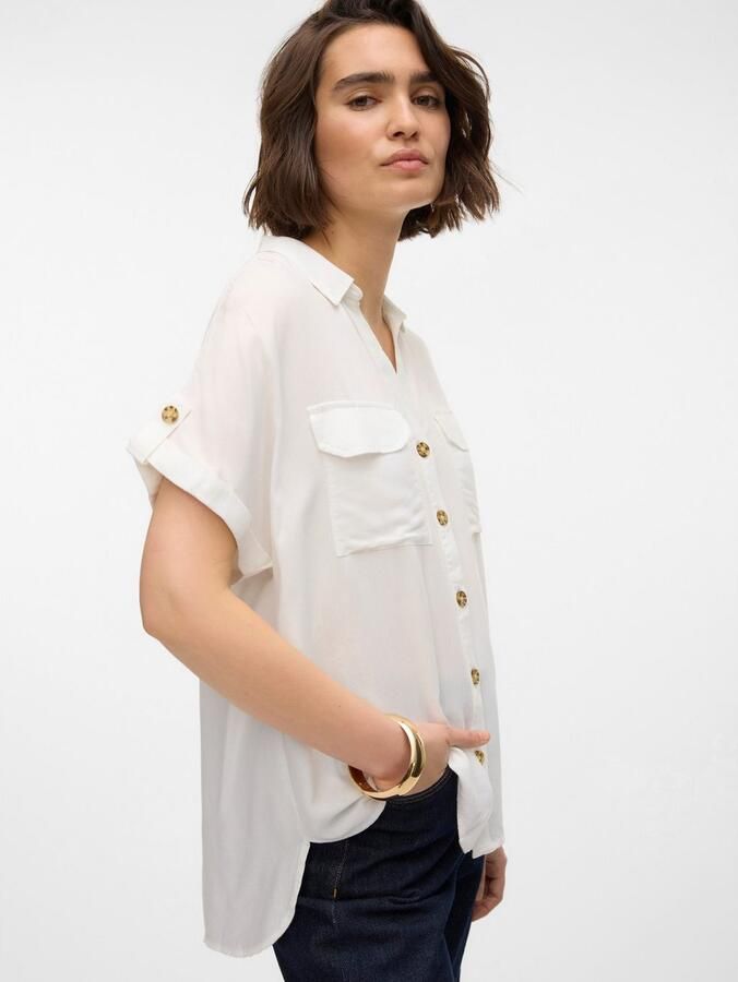 Vero Moda Regular fit overhemdblouse met borstzakken model 'BUMPY' - Foto 7