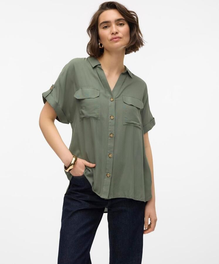 Vero Moda Regular fit overhemdblouse met borstzakken model 'BUMPY' - Foto 6