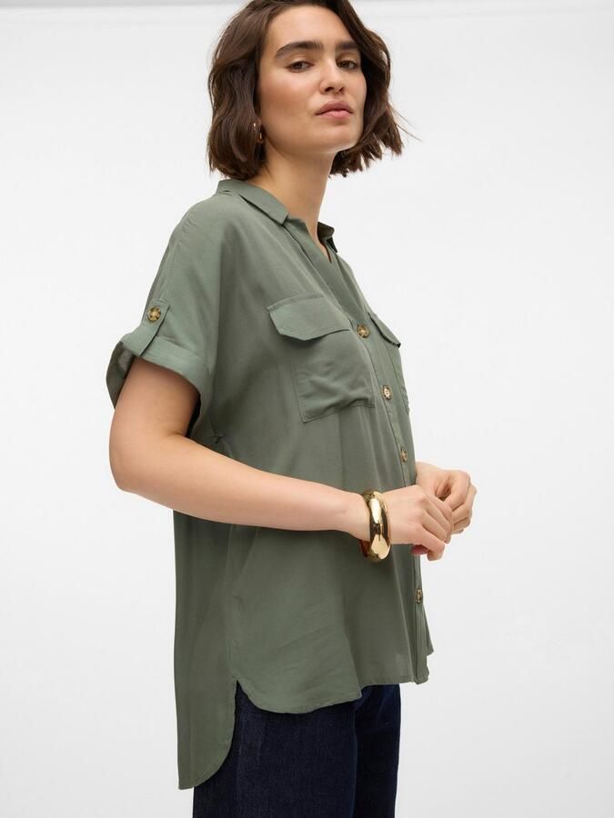 Vero Moda Regular fit overhemdblouse met borstzakken model 'BUMPY' - Foto 5