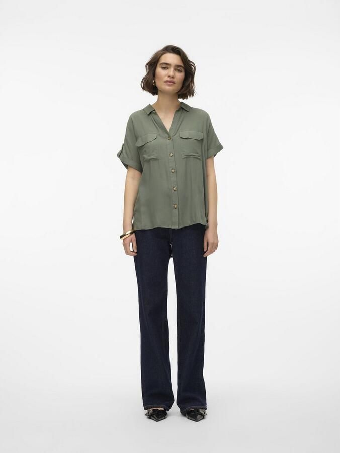 Vero Moda Regular fit overhemdblouse met borstzakken model 'BUMPY' - Foto 4