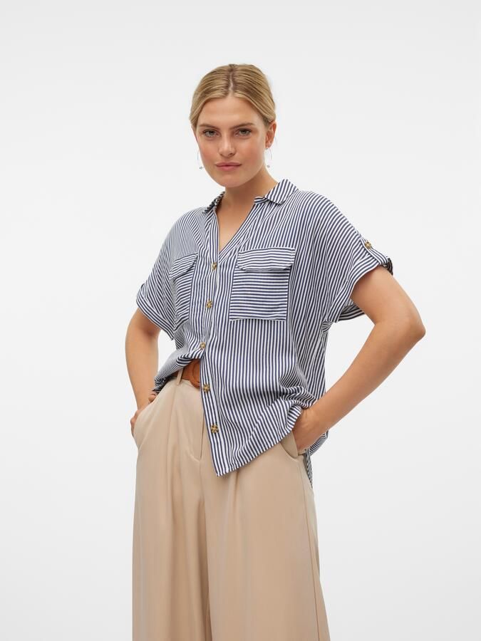 Vero Moda Regular fit overhemdblouse van pure viscose model 'BUMPY' - Foto 6