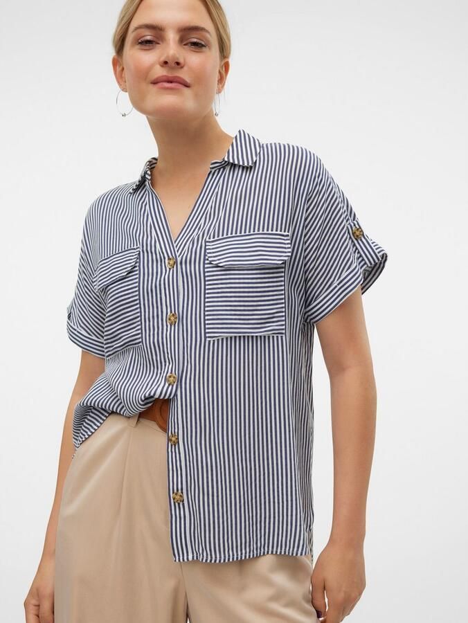 Vero Moda Regular fit overhemdblouse van pure viscose model 'BUMPY' - Foto 3