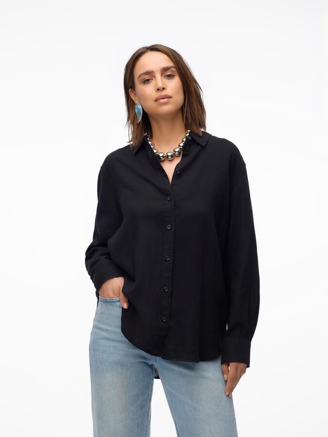 Vero Moda Overhemdblouse VMLINN LINEN LS SHIRT WVN NOOS hoogwaardige kwaliteit met linnen - Foto 6