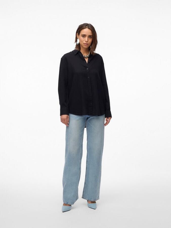 Vero Moda Overhemdblouse VMLINN LINEN LS SHIRT WVN NOOS hoogwaardige kwaliteit met linnen - Foto 2