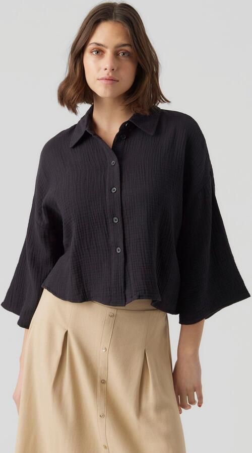 Vero Moda Loose fit overhemdblouse van puur katoen model 'NATALI' - Foto 6