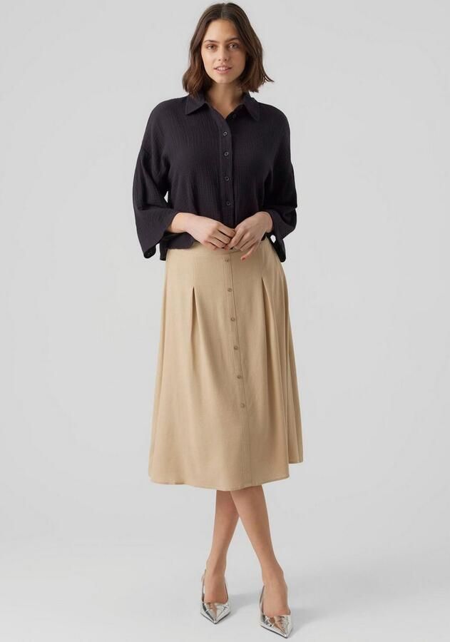 Vero Moda Loose fit overhemdblouse van puur katoen model 'NATALI' - Foto 4