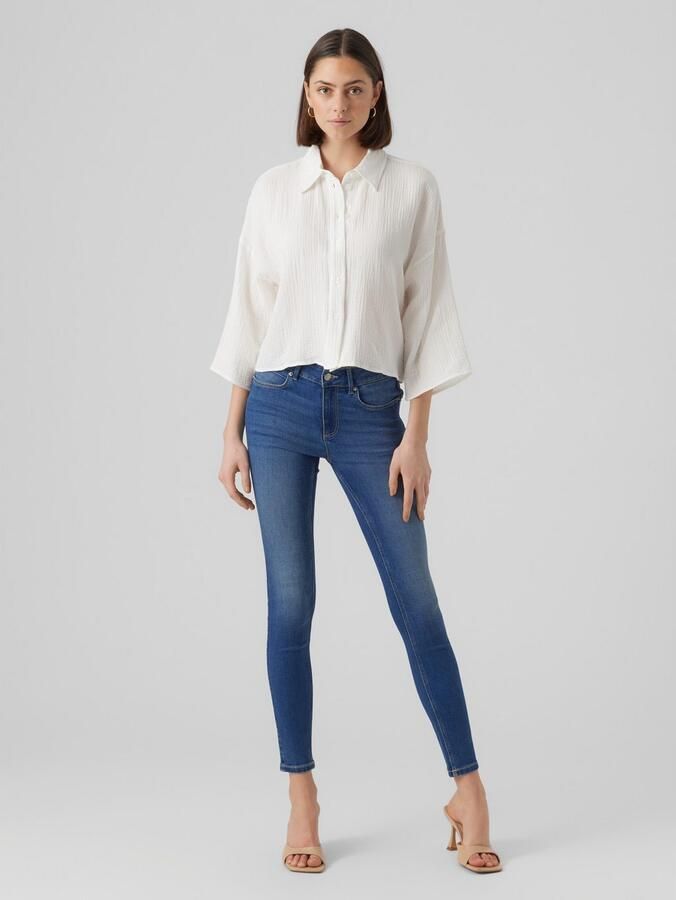 Vero Moda Loose fit overhemdblouse van puur katoen model 'NATALI' - Foto 4