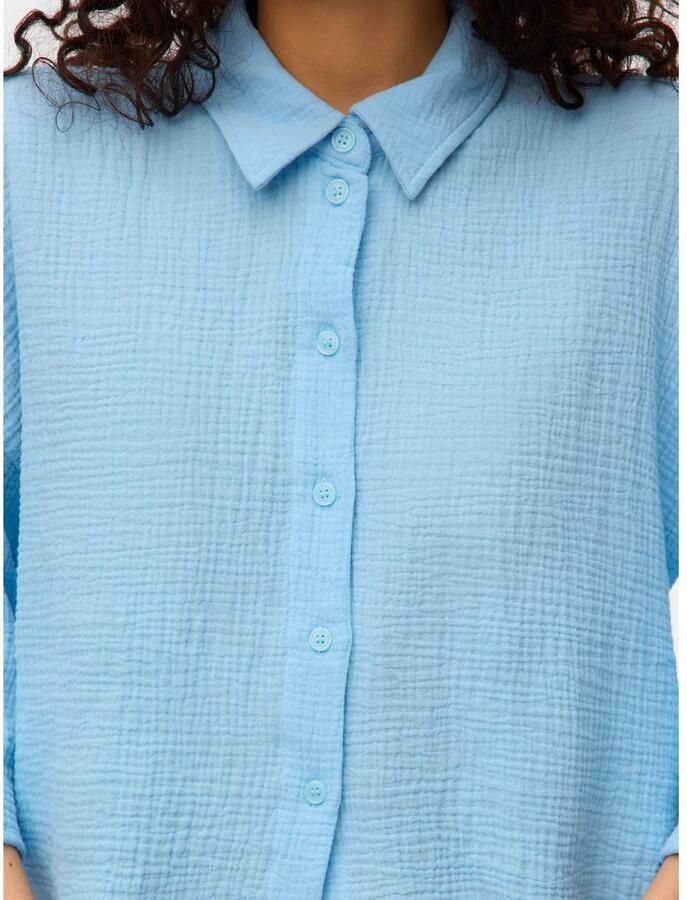 Vero Moda Loose fit overhemdblouse van puur katoen model 'NATALI' - Foto 3