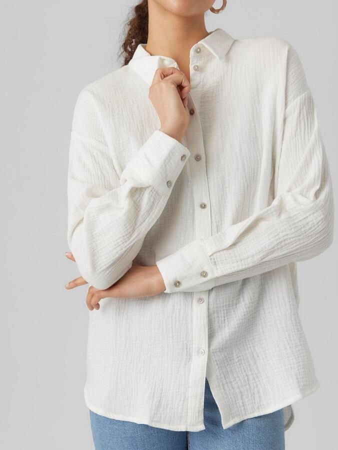 Vero Moda Loose fit overhemdblouse van puur katoen model 'NATALI NIA' - Foto 2