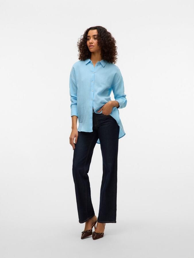 Vero Moda Loose fit overhemdblouse van puur katoen model 'NATALI NIA' - Foto 4