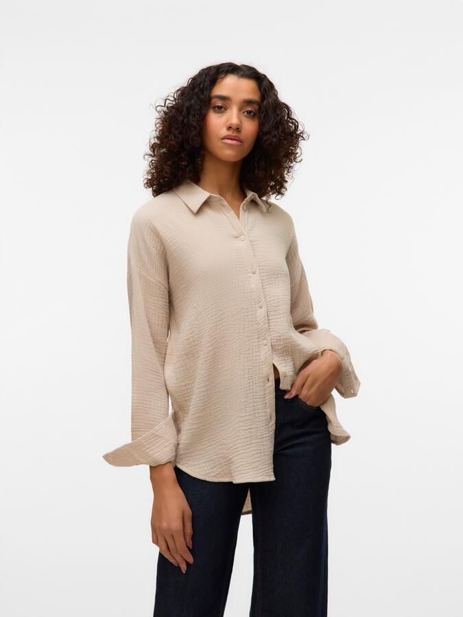 Vero Moda Loose fit overhemdblouse van puur katoen model 'NATALI NIA' - Foto 6