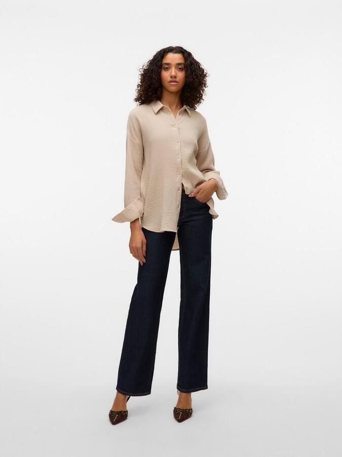 Vero Moda Loose fit overhemdblouse van puur katoen model 'NATALI NIA' - Foto 5
