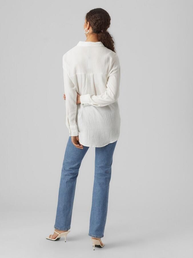 Vero Moda Loose fit overhemdblouse van puur katoen model 'NATALI NIA' - Foto 3