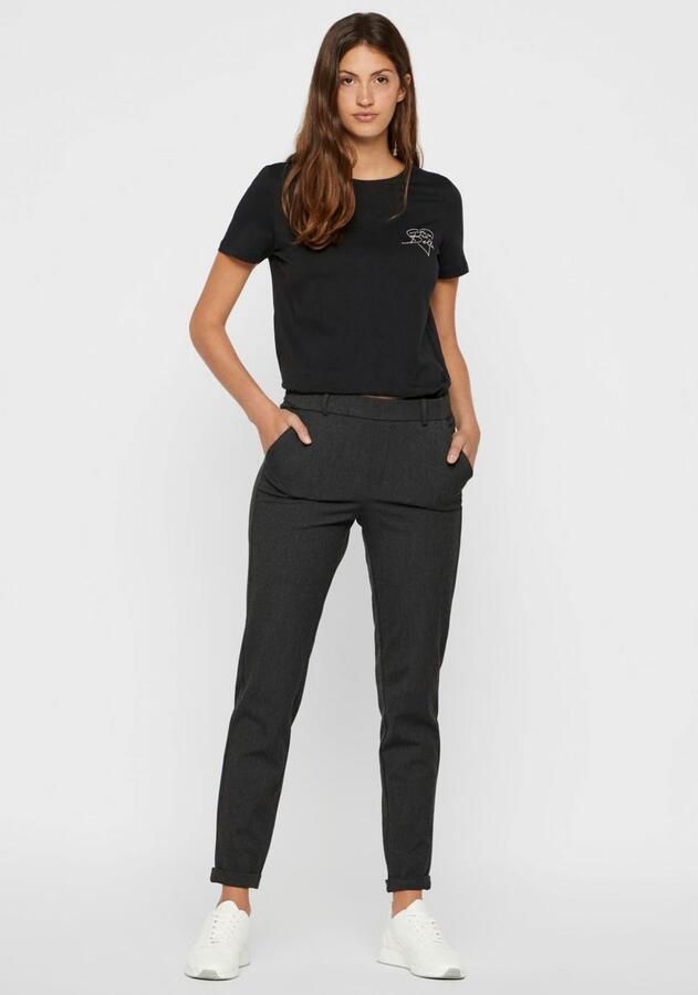 Vero Moda Loose fit stoffen broek met gestileerde opening model 'MAYA' - Foto 4