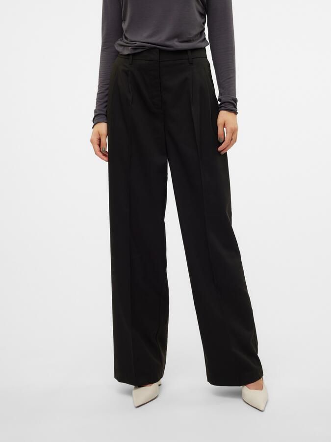 Vero Moda Loose fit stoffen broek met bandplooien model 'NILA' - Foto 4