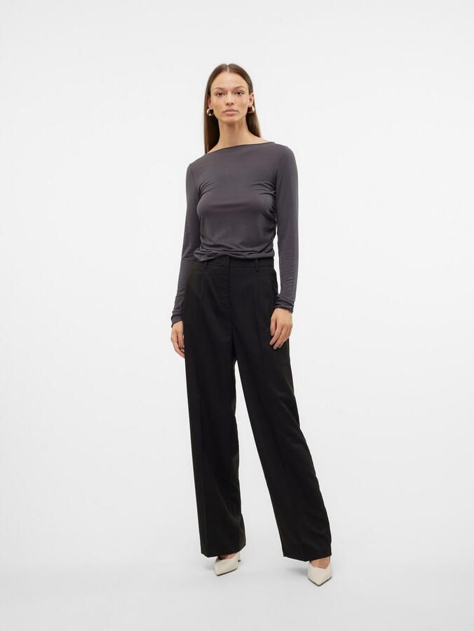 Vero Moda Loose fit stoffen broek met bandplooien model 'NILA' - Foto 2