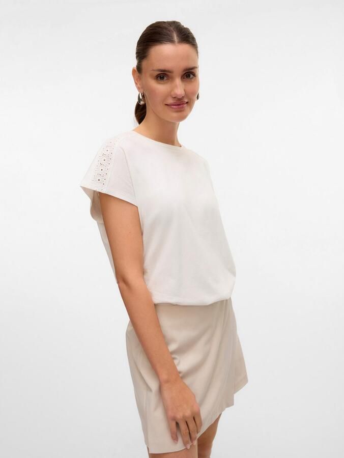 Vero Moda Shirt met korte mouwen VMEMMY SS LACE TAPE TOP JRS GA NOOS - Foto 3