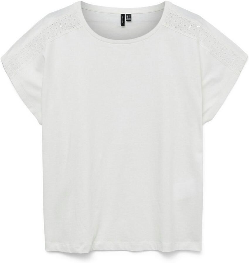 Vero Moda Shirt met korte mouwen VMEMMY SS LACE TAPE TOP JRS GA NOOS