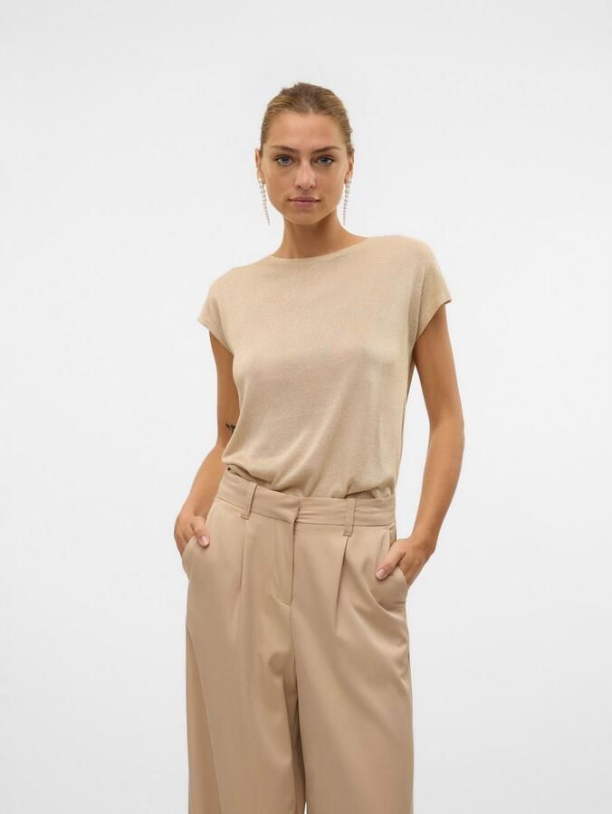Vero Moda Loose fit top van viscosemix met effectgaren model 'SARAH AVA' - Foto 3