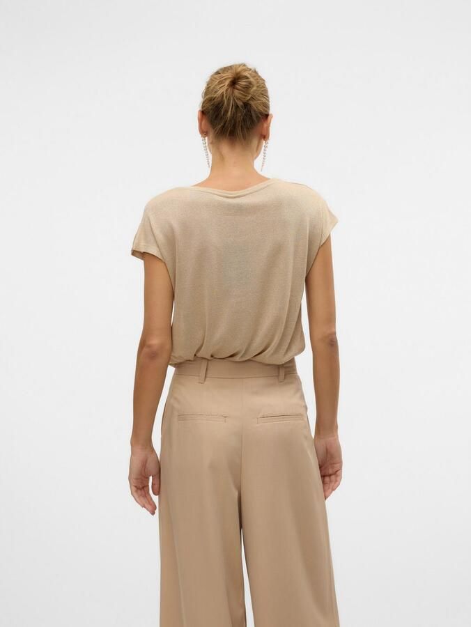 Vero Moda Loose fit top van viscosemix met effectgaren model 'SARAH AVA' - Foto 4