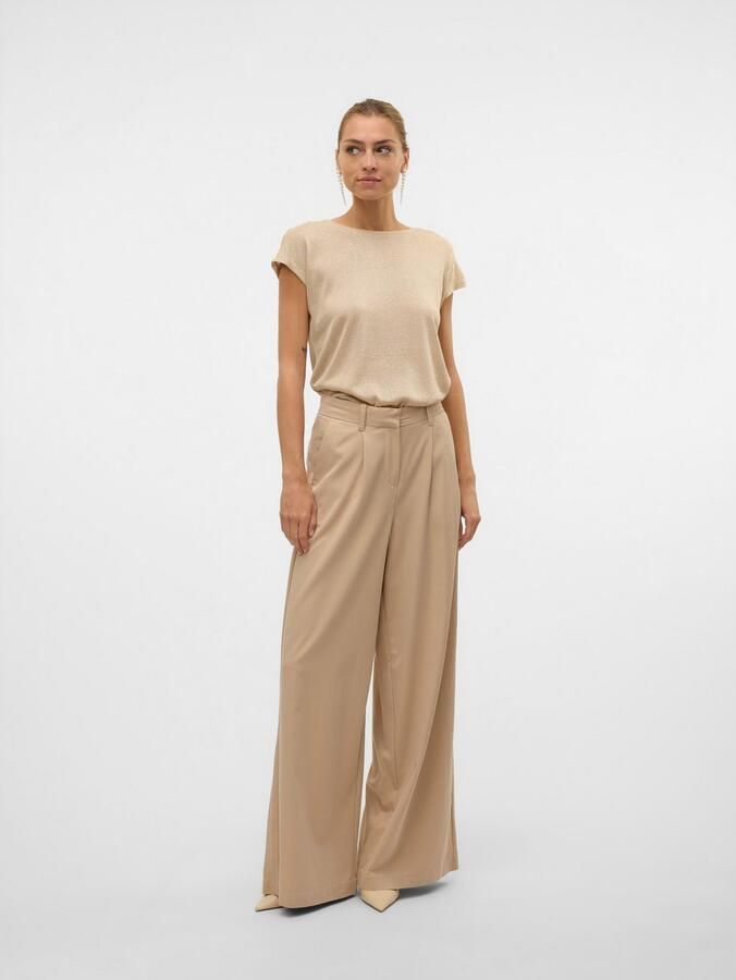 Vero Moda Loose fit top van viscosemix met effectgaren model 'SARAH AVA' - Foto 5