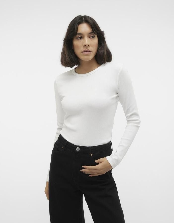Vero Moda Slim fit shirt met lange mouwen van katoenmix model 'CHLOE' - Foto 6