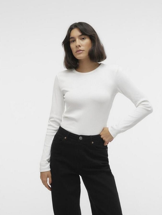 Vero Moda Slim fit shirt met lange mouwen van katoenmix model 'CHLOE' - Foto 3