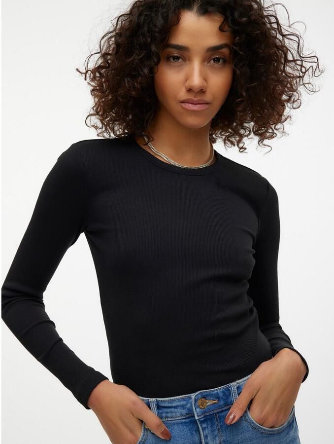 Vero Moda Slim fit shirt met lange mouwen van katoenmix model 'CHLOE' - Foto 3