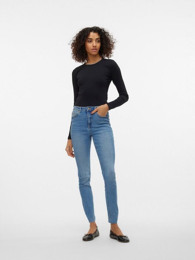 Vero Moda Slim fit shirt met lange mouwen van katoenmix model 'CHLOE' - Foto 4