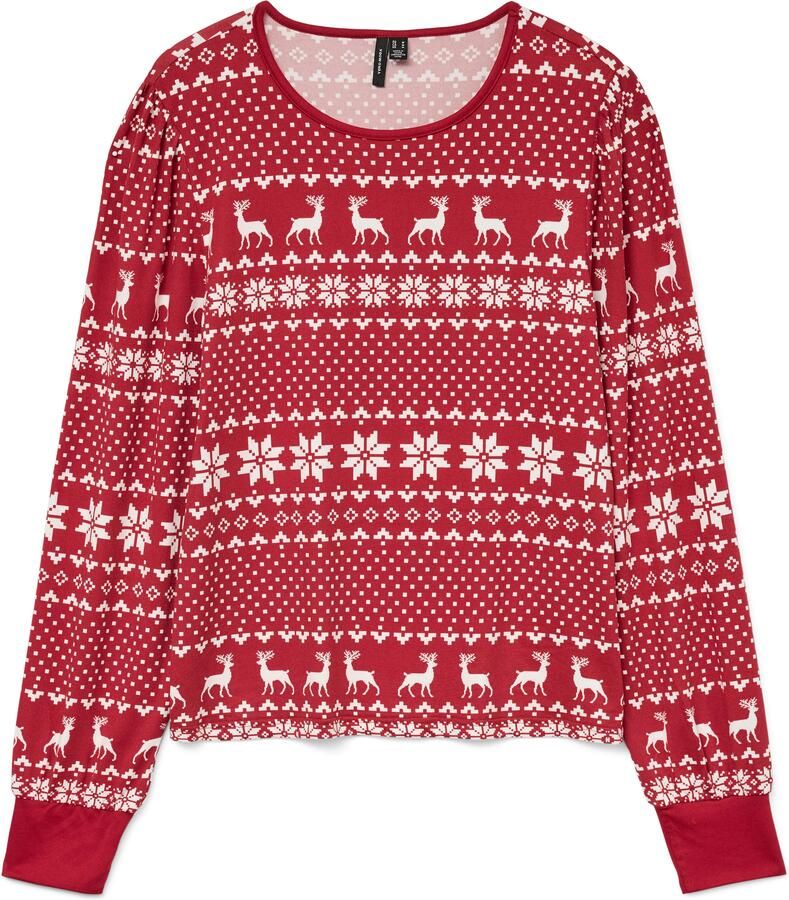 Vero Moda Shirt met lange mouwen VMCHRIS LS O-NECK TOP JRS XMAS