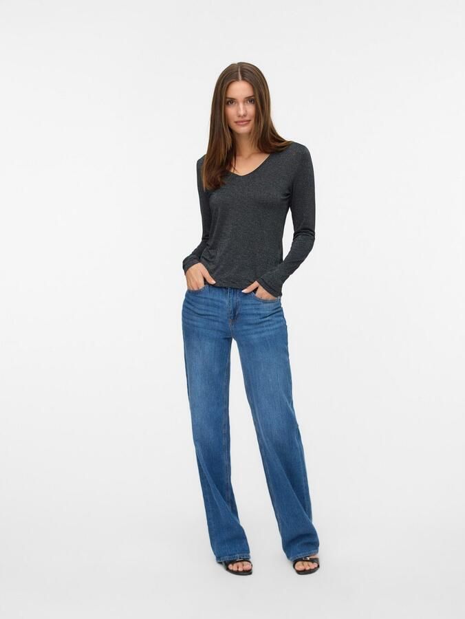 Vero Moda Shirt met lange mouwen VMLAVA GLITTER LS V-NECK TOP STRIPE NOOS - Foto 4
