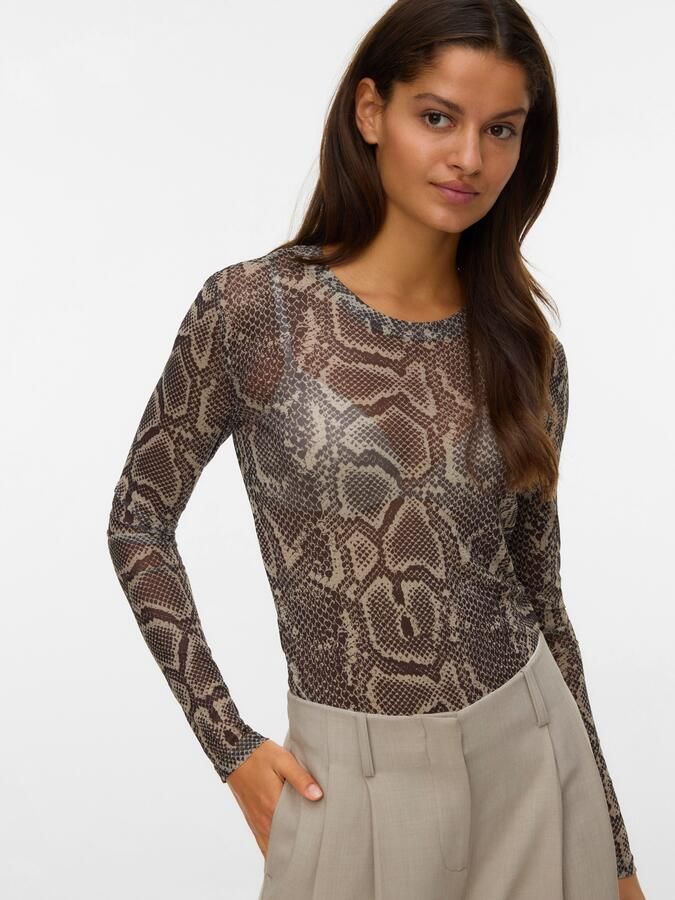 Vero Moda Shirt met lange mouwen VMLOVA LS MESH TOP JRS NOOS - Foto 5