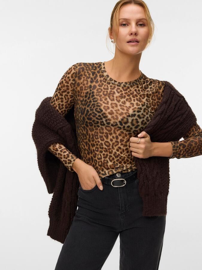 Vero Moda Shirt met lange mouwen VMLOVA LS MESH TOP JRS NOOS - Foto 5