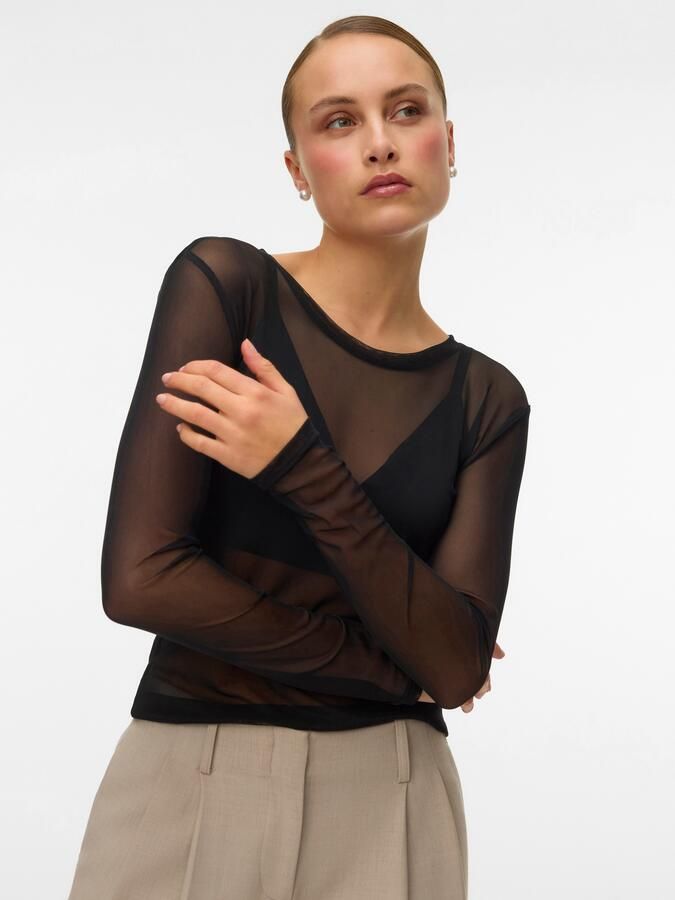 Vero Moda Shirt met lange mouwen VMLOVA LS MESH TOP JRS NOOS - Foto 5
