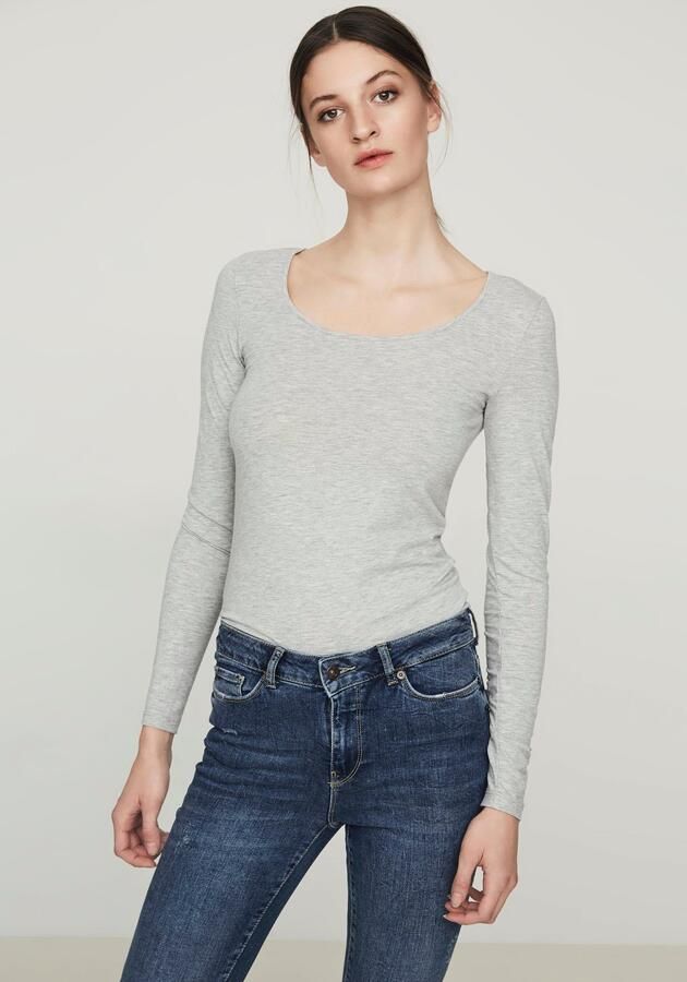 VERO MODA gemÃªleerde longsleeve VMMAXI met katoen grijs - Foto 8