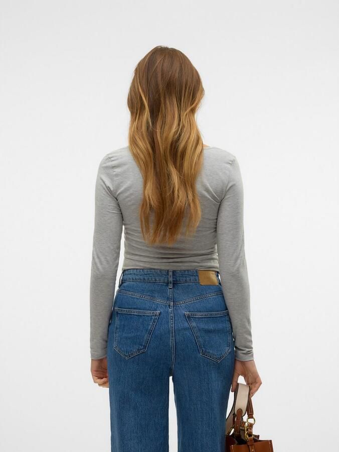 VERO MODA gemÃªleerde longsleeve VMMAXI met katoen grijs - Foto 4