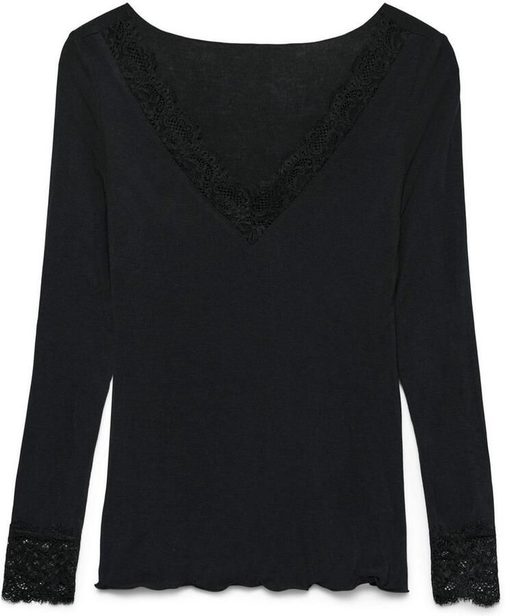 Vero Moda Shirt met lange mouwen VMSKYE LS V-NECK LACE TOP JRS NOOS