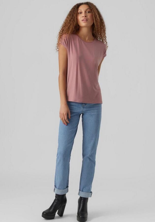 Vero Moda Ava Plain Dames T-shirt Stijlvol en Comfortabel Roze Dames - Foto 4